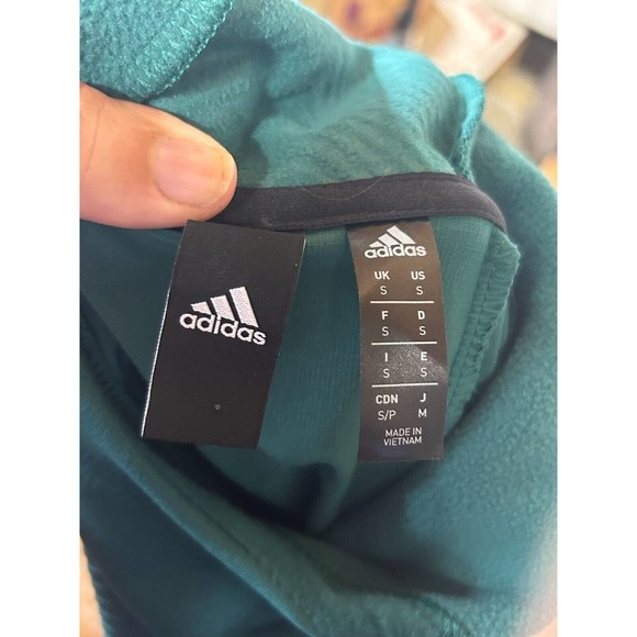 Adidas Mens ID Amp Funnel Hoodie S Green Gray Colorblock Sweatshirt Long Sleeve - Picture 10 of 12